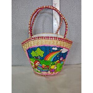 Vintage Hallmark RAINBOW BRIGHT Straw Easter Basket RARE